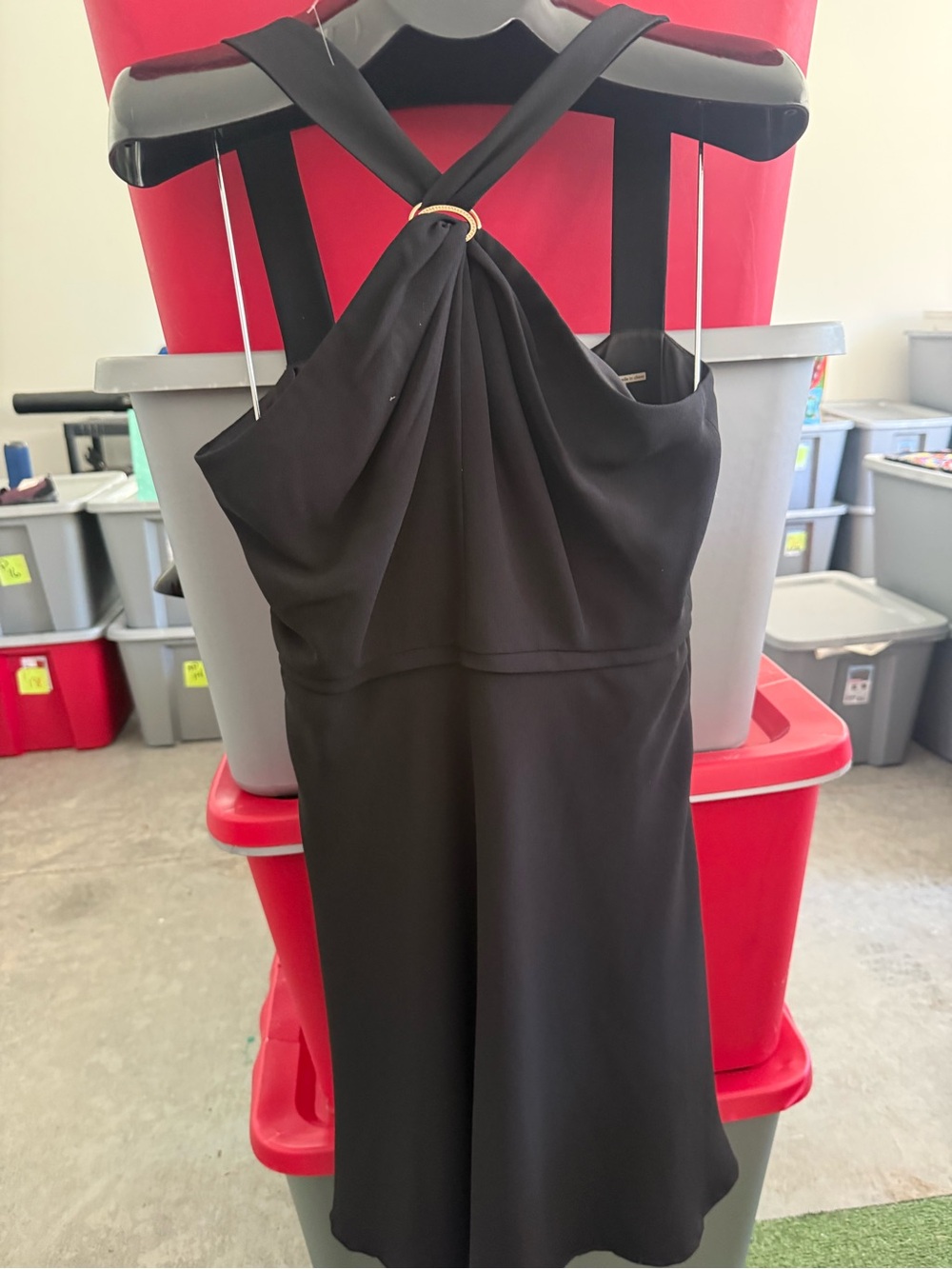 Black Halter Neck Dress with Ring Detail p44